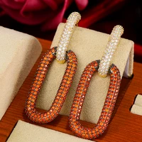 high quality brand luxury oval multicolor fine earrings for women bridal wedding engagement full aaa cz 2021 earrings jewelry