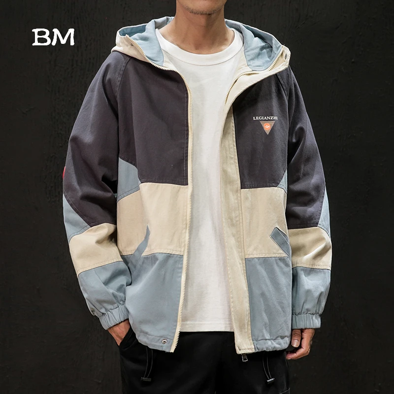 Модная куртка для колледжа с контрастным воротником уличная толстовка капюшоном