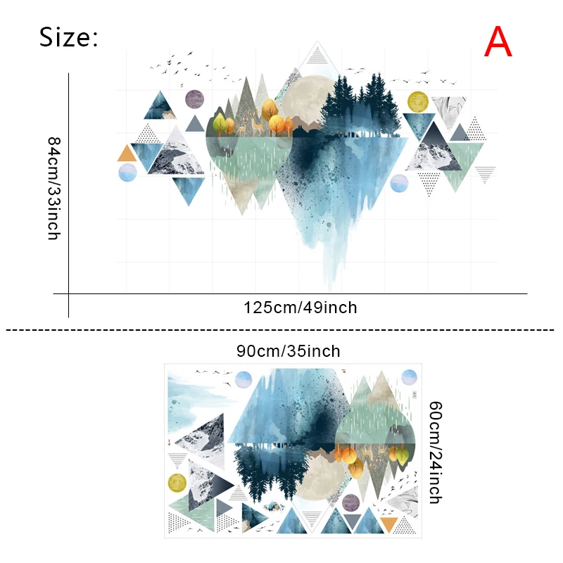 Треугольные настенные стикеры ins в скандинавском стиле виниловые наклейки для - Фото №1