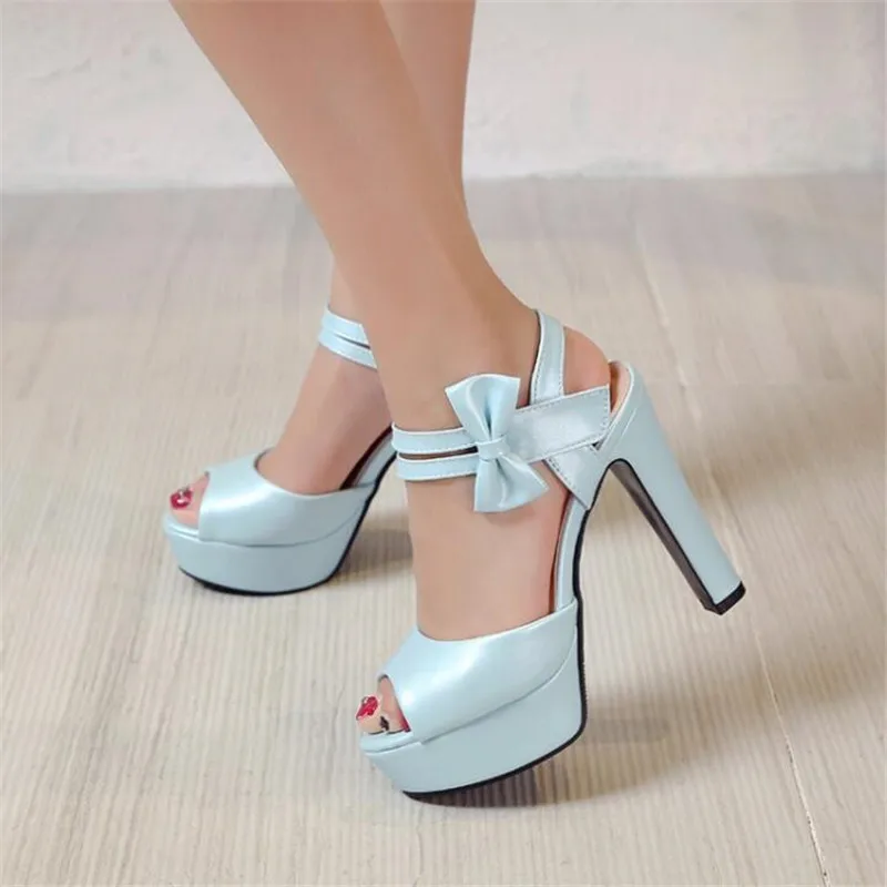 

Sandals female summer 2020 new high-heeled fish mouth shoes bow sexy rough with waterproof platform Roman women's shoes