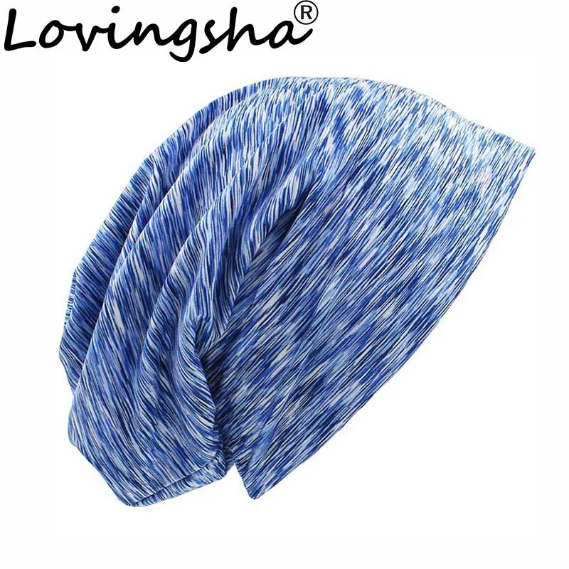 LOVINGSHA осенне зимние женские шапки в полоску мужские шапочки облегающие для