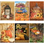 Алмазная 5D картина сделай сам с котом на Хэллоуин, алмазная вышивка, тыква, вышивка крестиком, круглаяквадратная вышивка, ручной подарок, домашний декор