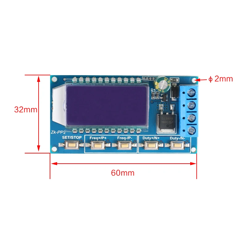 Модуль генератора сигналов с двойным режимом 8A 1 канал Гц-150 кГц ЖК-дисплей ШИМ