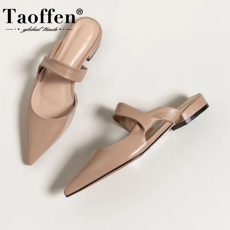 

TAOFFEN/новые женские босоножки из коровьей кожи с острым носком; Летняя обувь для женщин; Модные повседневные сандалии; Женская обувь; Размеры ...