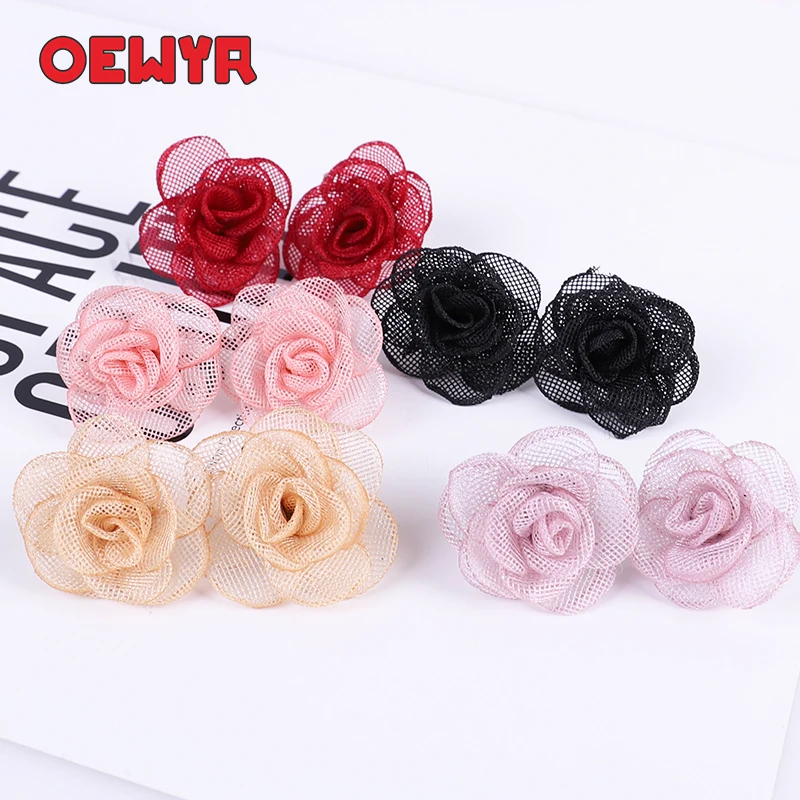 Летние модные легкие кружевные женские серьги гвоздики элегантные с красными