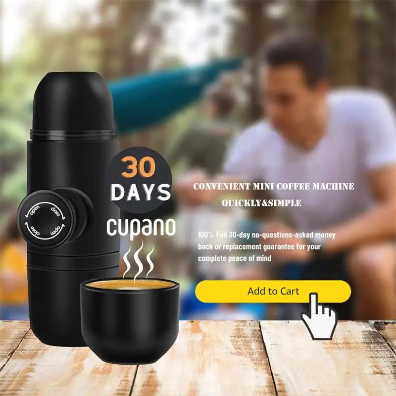 

Mini Portable Coffee Machine Manual Pressure Espresso Coffee Maker With Coffee Powder Box For Travel Camping Hiking Home Office