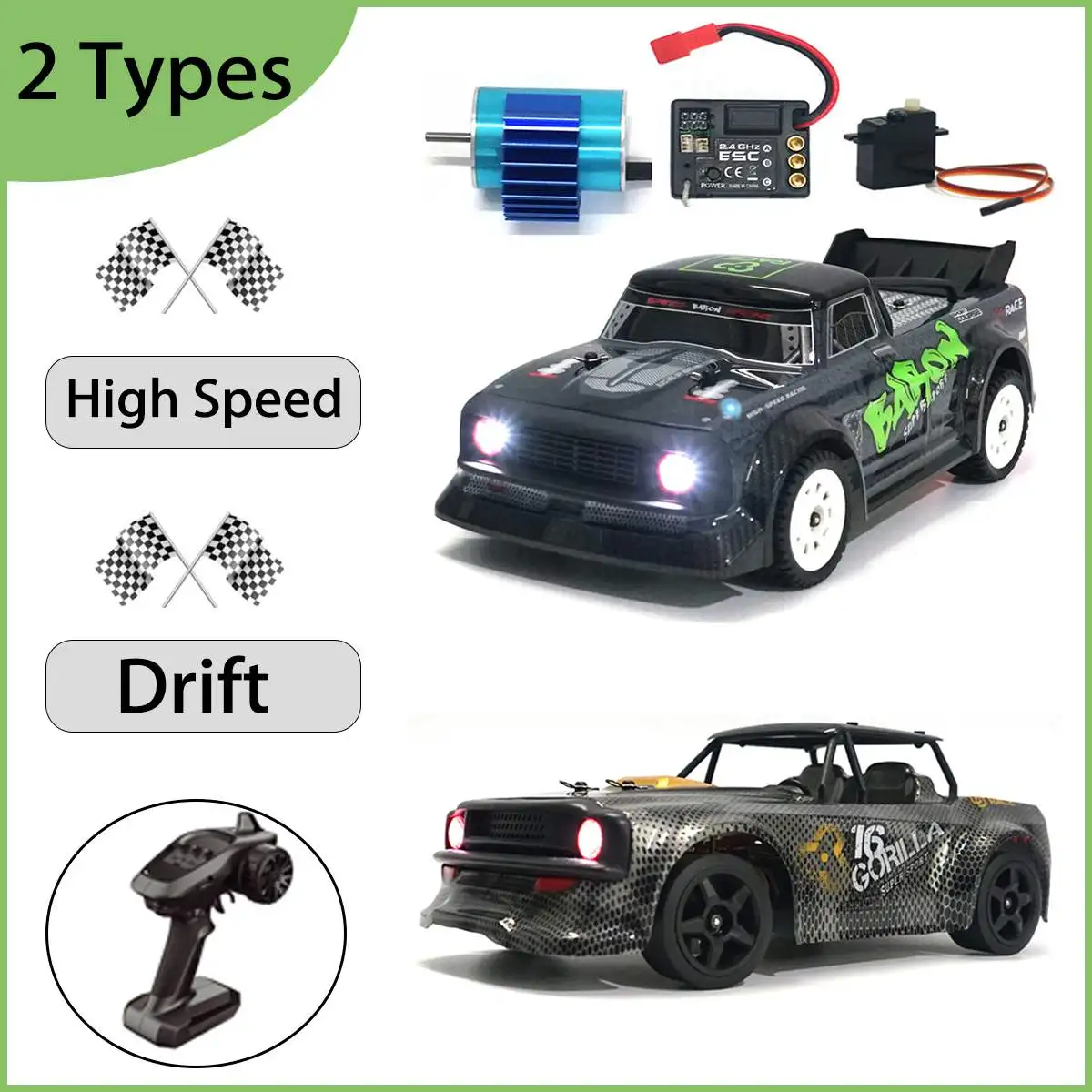 

1/16 60km/h RC Car 2.4Ghz 4WD Brushless Upgraded RTR Drift Vehicles Model Remote Control Toys for Adult Child Christmas Present