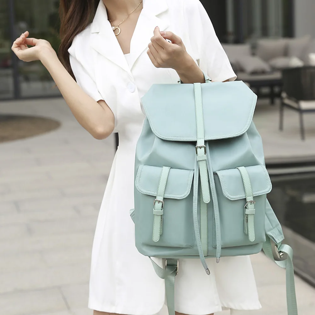 

Women Fashion Oxford Cloth Solid Color Backpack Preppy Style Student School Travel Handbags Large Capacity Rucksack