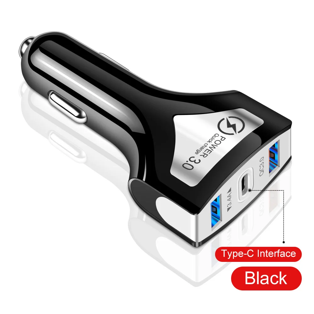 Type C QC3.0 Charge Suhach Quick Charge 3,0 USB Автомобильное зарядное устройство для Xiaomi Mi 9 huawei P30 Pro QC3.0 QC 3A быстрая PD автомобильное зарядное устройство для телефона - Тип штекера: Type C QC3.0 Charge