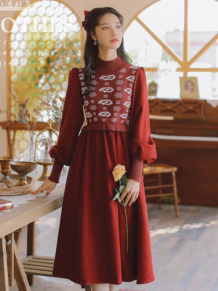 

Платье-Свитер женское средней длины, с рукавом-фонариком, на осень