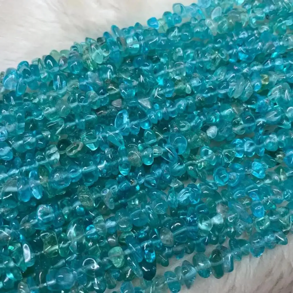 5-6 мм натуральные круглые синие апатитовые бусины для изготовления ювелирных