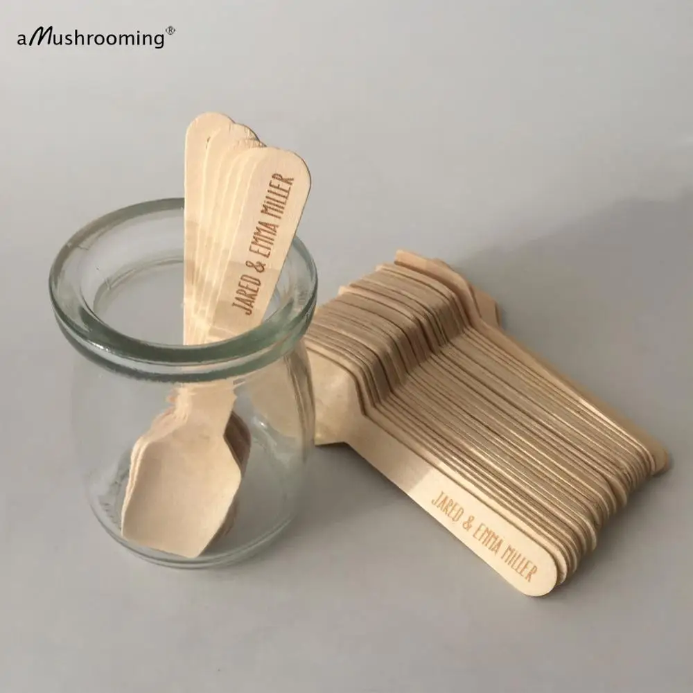 Одноразовая деревянная ложка для десерта мороженого юбилеев девичника