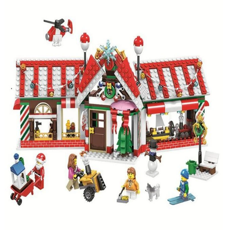 11094 552 шт Рождественские серии подарки Санта-Клауса Рождественский поезд