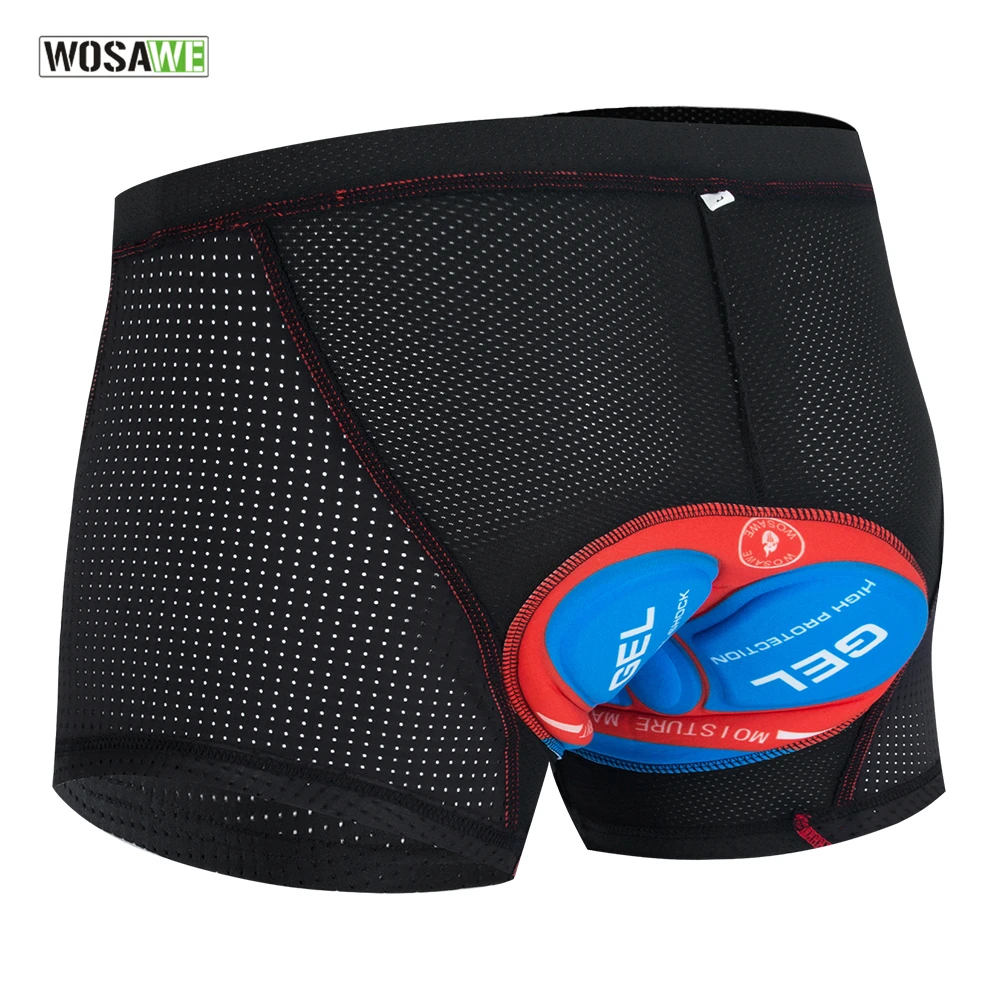 

WOSAWE Men's Cycling Shorts 5D Gel Pad Bicycle Underwear Shockproof Cycle Road Mtb Bike Riding Underpant Compression