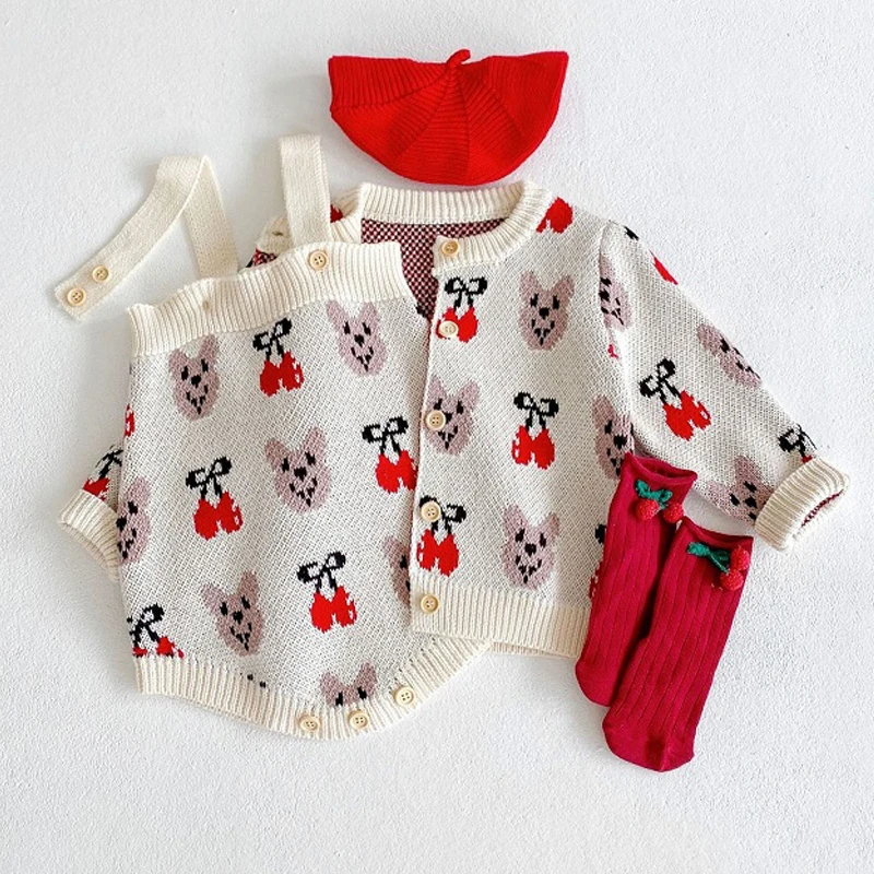 

2 шт., детский трикотажный хлопковый свитер и пальто