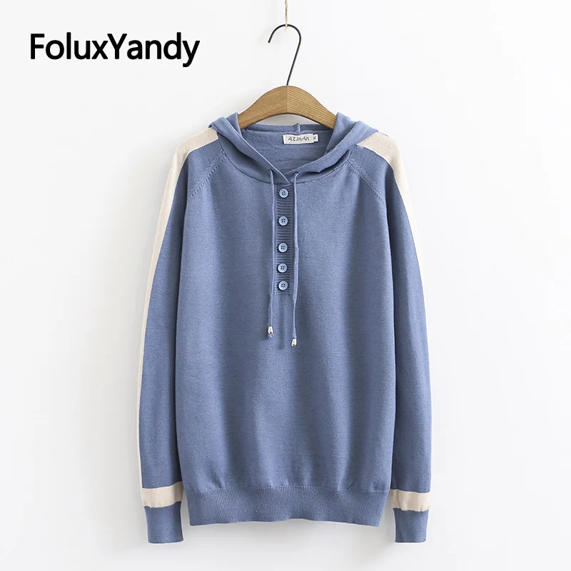 

Hooded Women's Sweater Plus Size Striped Loose Casual Long Sleeve Sweaters Spring Autumn Pullovers XXXL KKFY5119
