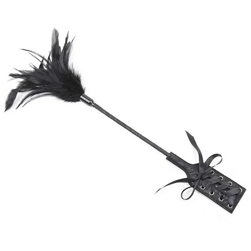 Взрослые игры черная птица перо флирт щеколок шлепки хлыст для сексуальных игр