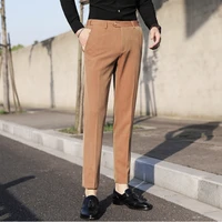 spring and summer classic mens casual pants business luxury pants mens clothing slim gorgeous handsome pure color mens pants