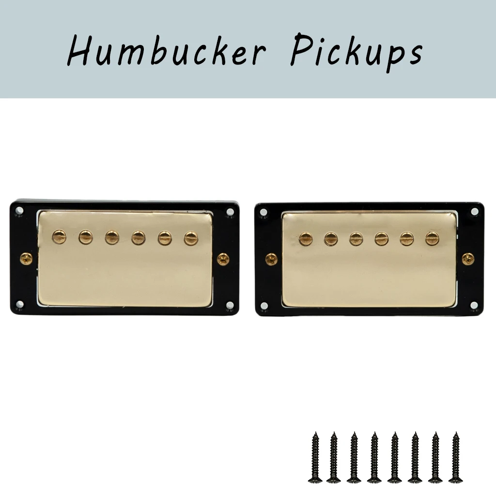

LOOK 2 Pack Electric Guitar Humbucker Pickup 50mm & 52mm Guitar Pickup for LP Electric Guitar (Gold)