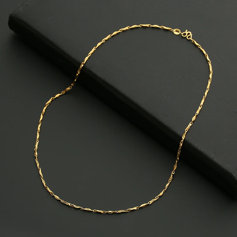 

Fashion Copper Plated 24K Gold Chain Necklace For Men Women Multi-style Snake Twist Box Beads Chain Necklace Male Jewelry Gift