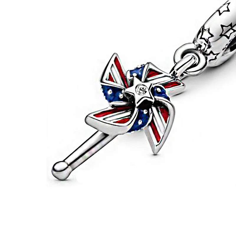 2020 New Summer silver color American Pinwheel Dangle Charms Beads fit Original Pandora Bracelets Women DIY Jewelry | Украшения и