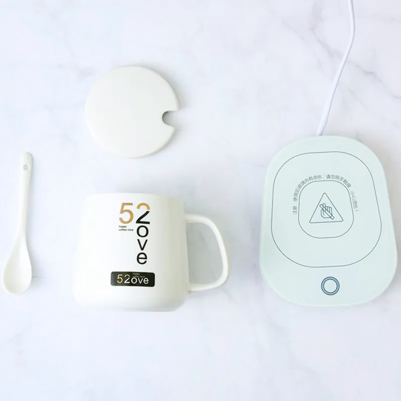 Портативные керамические кружки с гладкой поверхностью и теплая чашка Подогрев