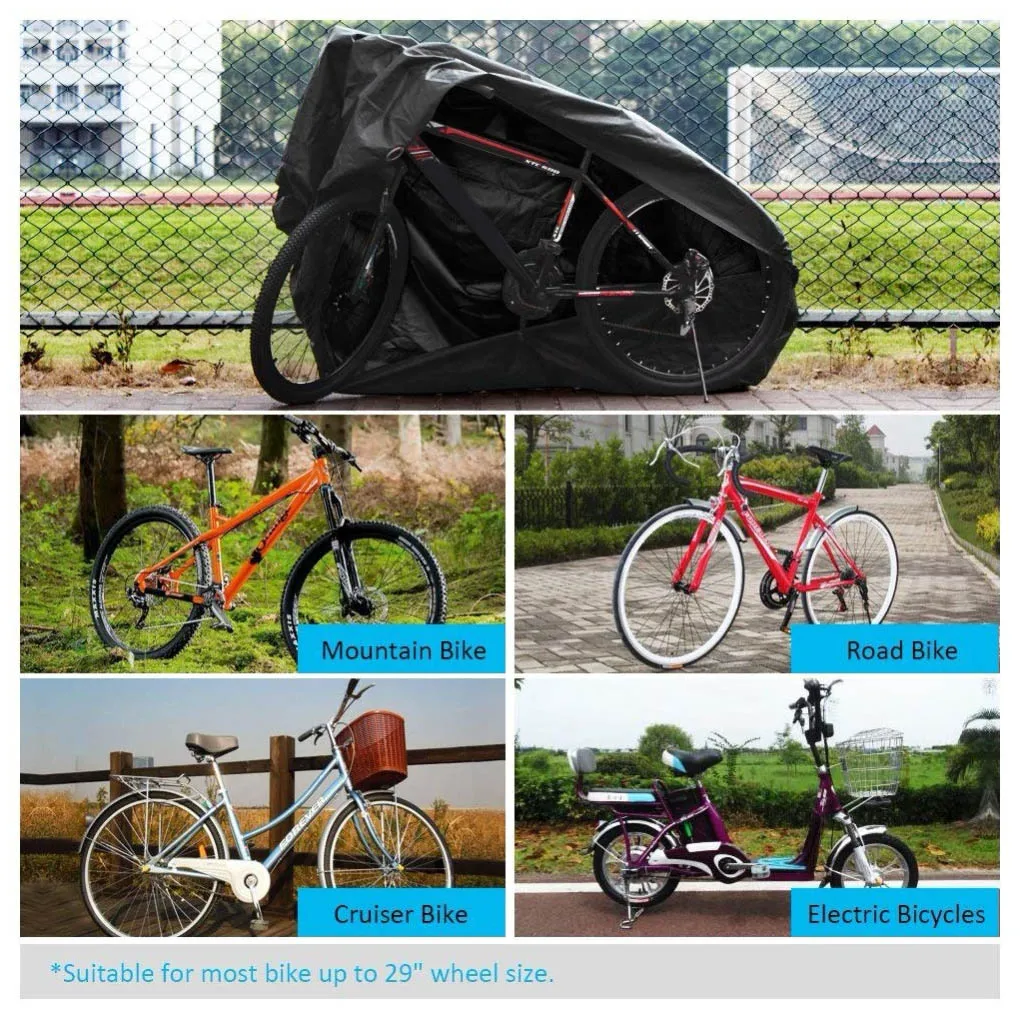 

Bike Dust Rain Cover Indoor Outdoor Universal Nylon Waterproof Mountain Bicycle Cover with PU Coating