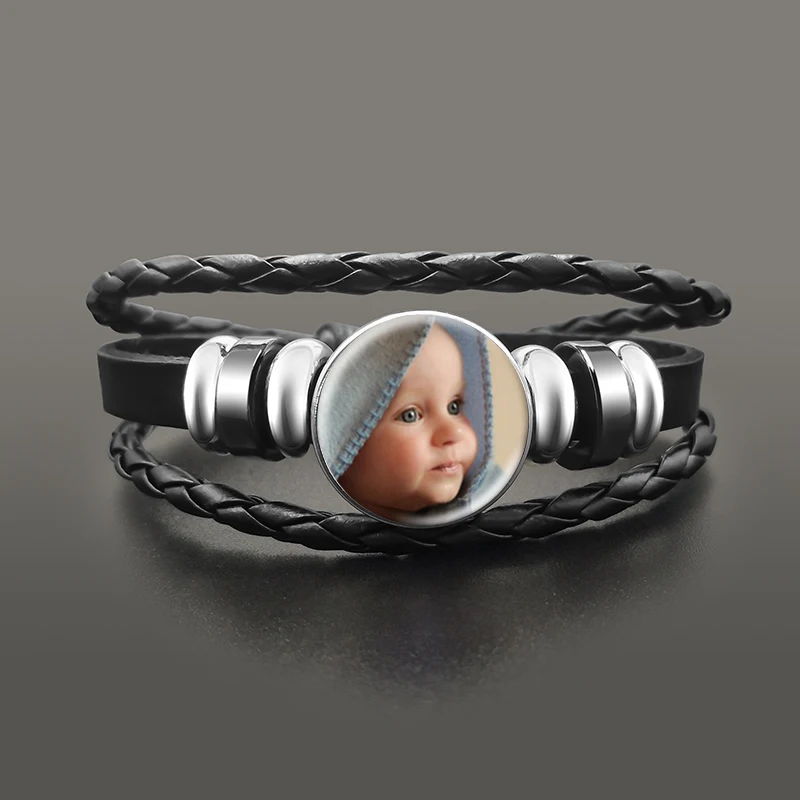 Пользовательский Многослойный кожаный браслет с персонализированной