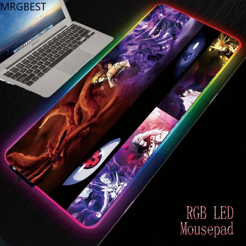 

MRGBEST Anime RGB Gaming Mouse Pad Gamer Computer LED Lighting USB Large Mousepad Colorful Non-slip Desk Pads Mice Mat Xl