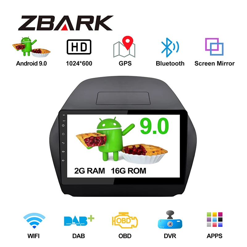 Android 9 0 автомобиль радио мультимедиа плеер HD навигации gps 2 din для hyundai ix35 Tucson 2009 2010