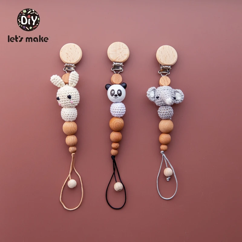 

Let's Make Pacifier Chain Dummy Holder For Nipples 1PC Patent Wooden Teether Elephant Panda Baby Birthday Shower Gift Rodent