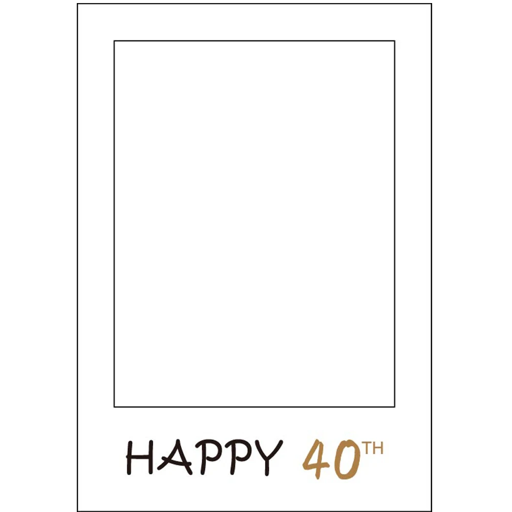 40th 1 шт. Happy 16th 21st 25th 30th 40th 50th День рождения Юбилей бумага фото стенд реквизит рамка для селфи(белый - Цвет: 40th