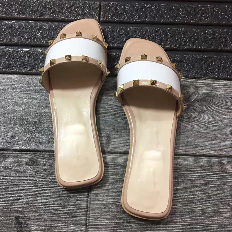 

New Hot Summer Shoes Woman Genuine Leather Shallow Slippers Open-Toes Slippers Outdoor Slippers Beach Slippers Zapatos De Mujer
