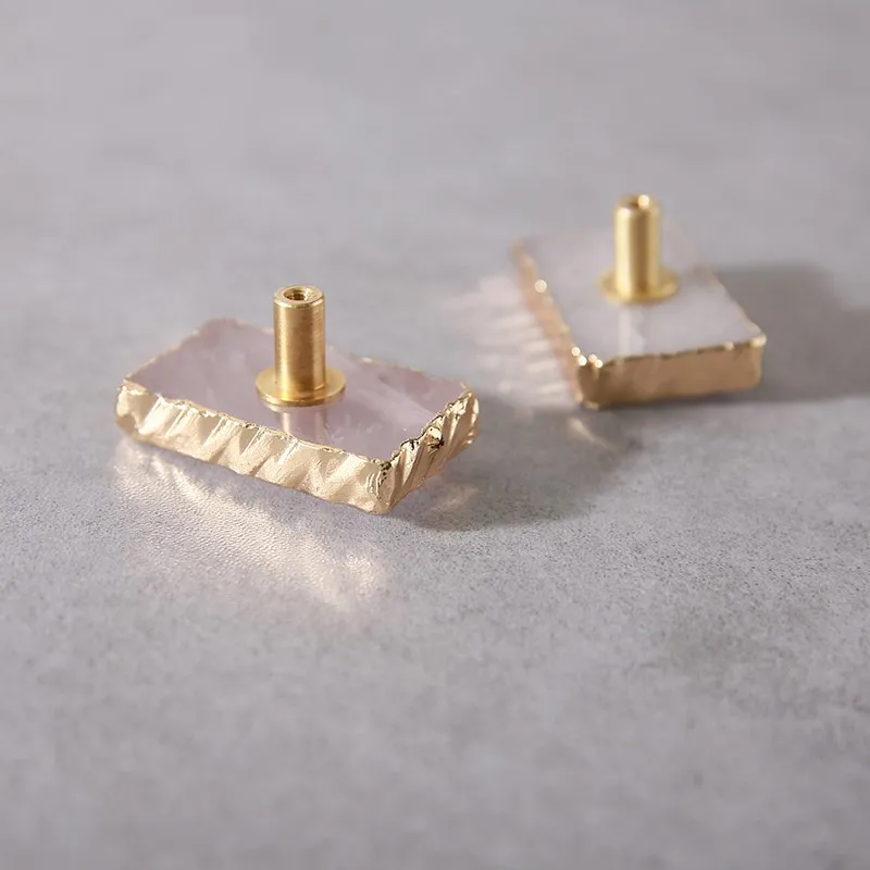 Высокое качество Мебельная ручка натуральный розовый кристалл ручки для шкафа