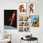 Постер Tintin для французских комиксов, Картина на холсте Приключения Тинтина, винтажные картины, Настенная картина, домашний декор для детской комнаты, спальни