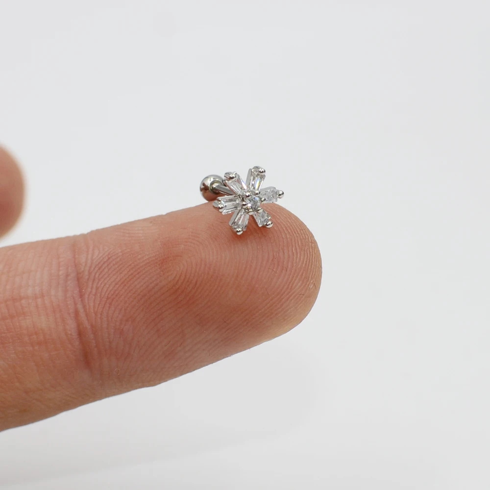 Миниатюрные серьги I PC с Луной и звездой из кубического циркония Надеваемые На