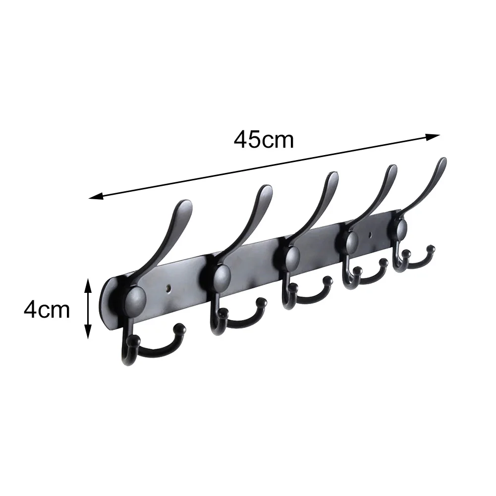 

Space Saving Wall Mounted Towel Clothes Hanging Stainless Steel Row Hook Durable Home Robe Organizer Door Back Hat Coat Hanger