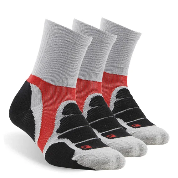 3 pair black gray 3 пары спортивных носков для бега, ZEALWOOD унисекс из мериносовой шерсти, антиблистерные носки для пеших прогулок - Цвет: 3 pair black gray