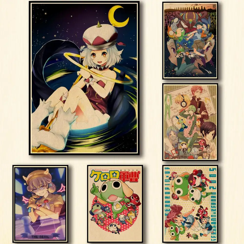 Искусственное аниме Keroro 18 видов конструкций плакат из крафт-бумаги Frog необычная