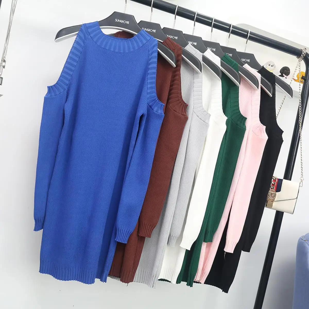 

2021 new arrival girls cotton dresses women Vertical robe corset dress long sleeve dress woman