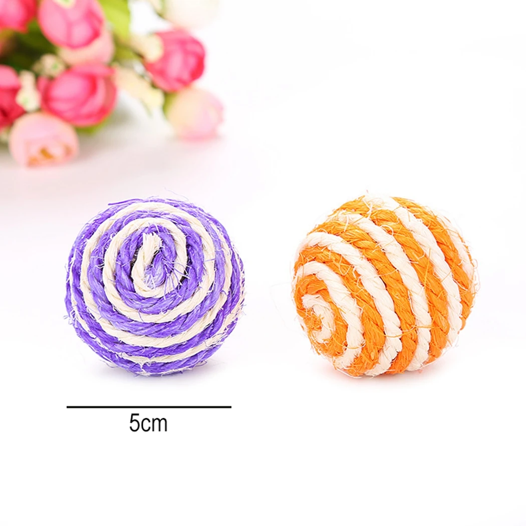 

12PCS Random Color Legendog Sisal Ball Cat Toys Interactive Scratch Cat Toys Training Colorful Balls Cat Funny Favor Toy