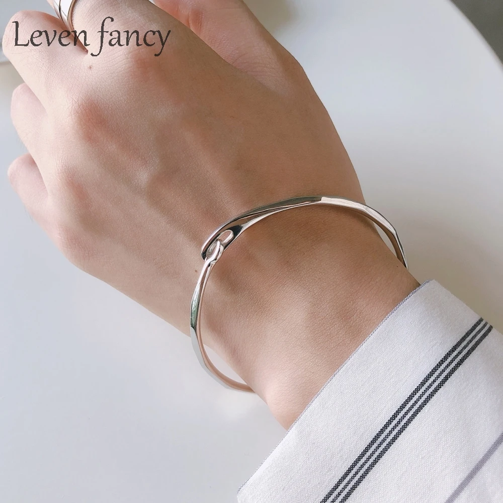 Браслет манжета женский из серебра 925 пробы ручной работы|Гибкие и жесткие