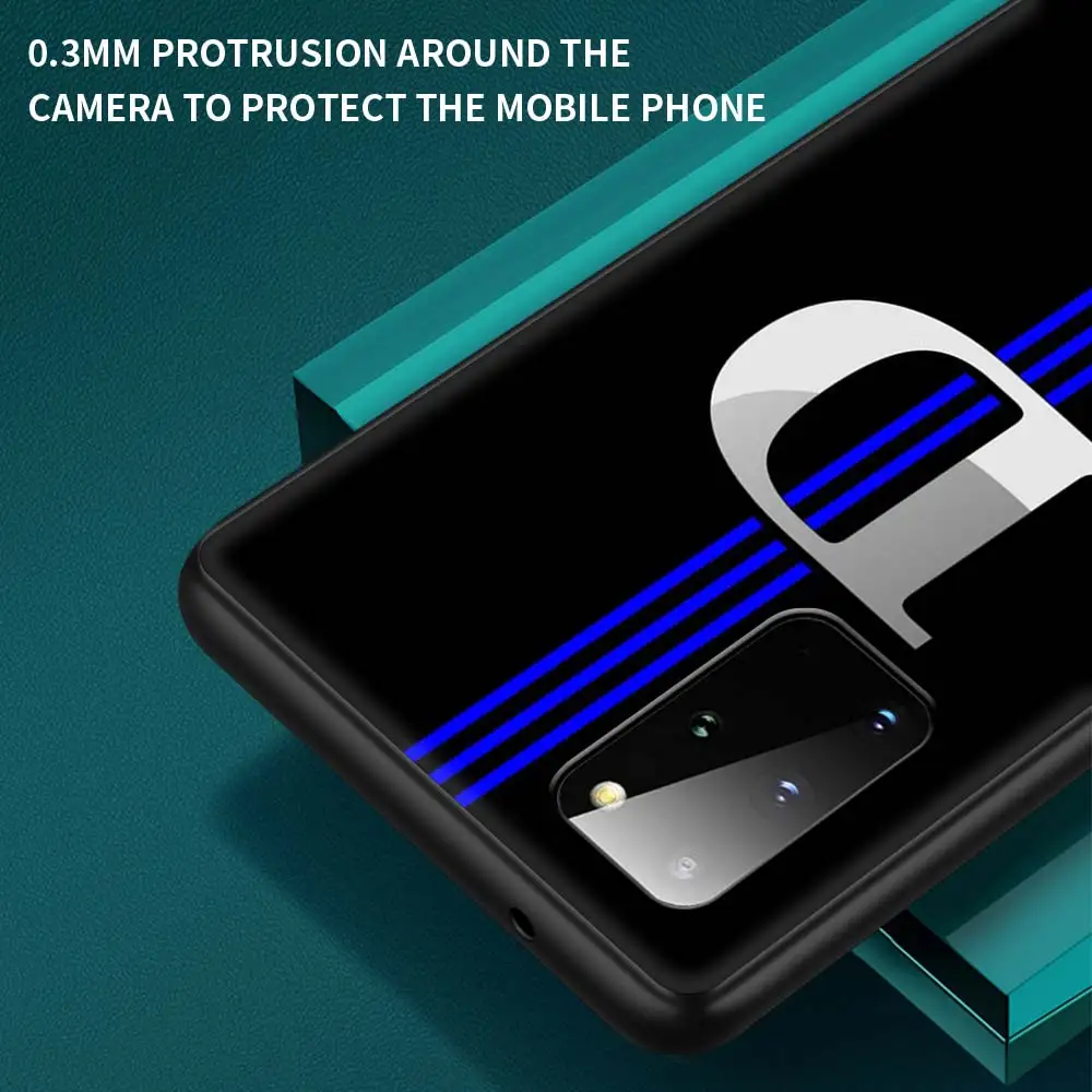 

Fashion Letter A B C Case For Samsung Galaxy S21 S20 FE S10 S9 Plus Note 20 Ultra 9 8 10 Lite Capa Black Shell Phone Cover