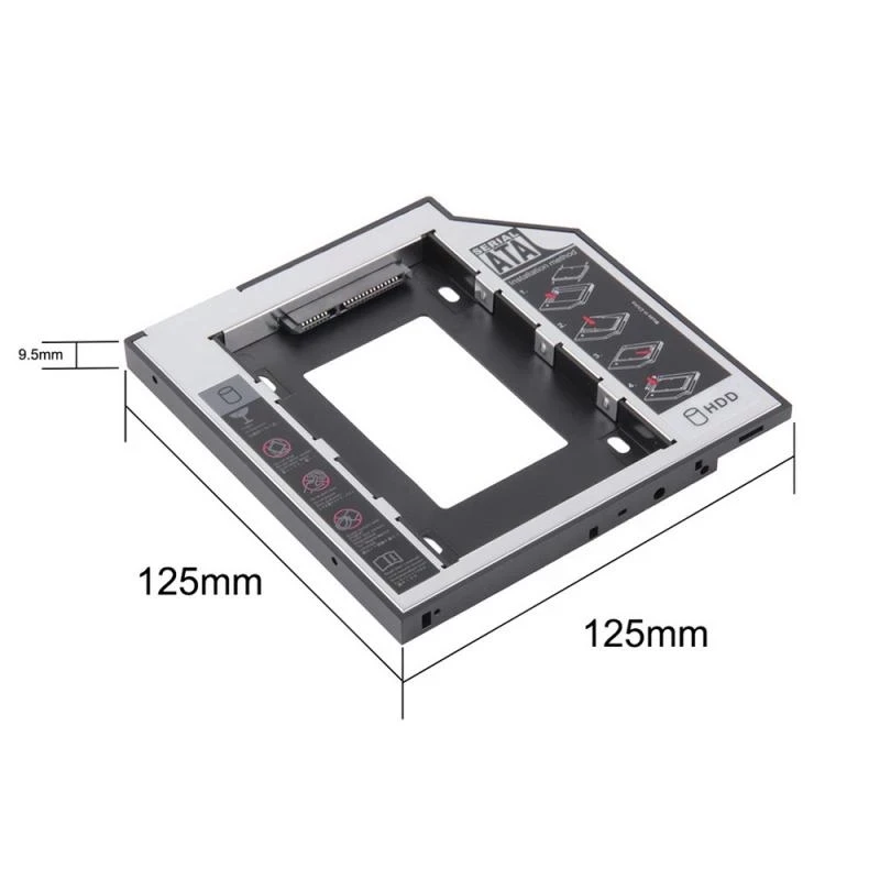 

HDD Caddy 9.5mm SATA 3.0 2.5'' HD Hard Disk Drive Enclosure SSD Case Box For Laptop CD-ROM DVD-ROM Optical Bay