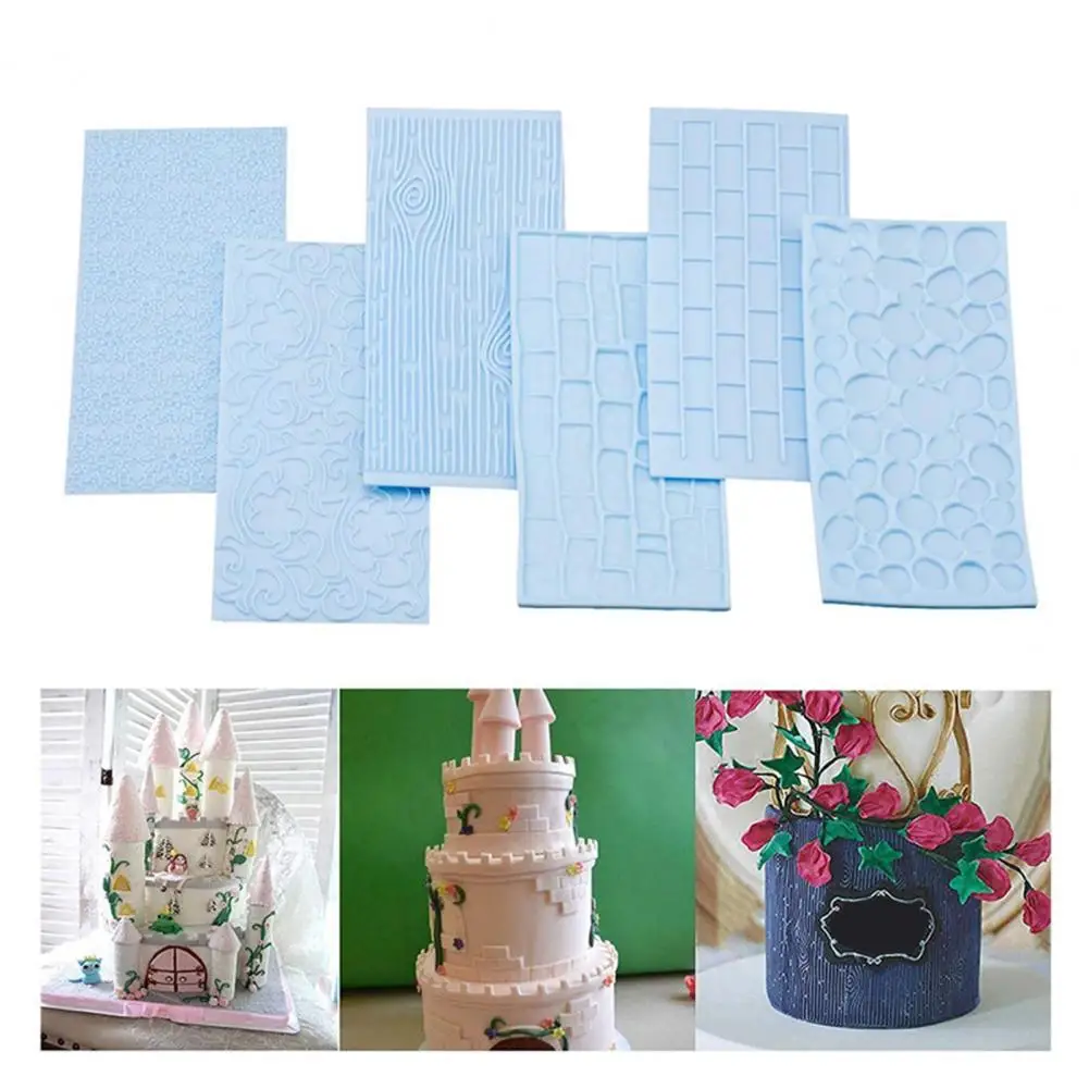 

Food Grade Durable Tree Bark Stone Flower Pattern Fondant Mold for Cake House