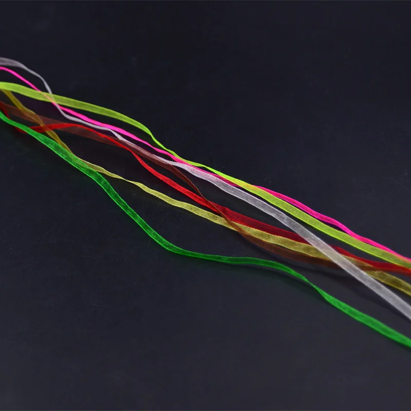 Шелковая лента для вязания мушек креветок шириной 3 мм 12 цветов на выбор 10 метров -