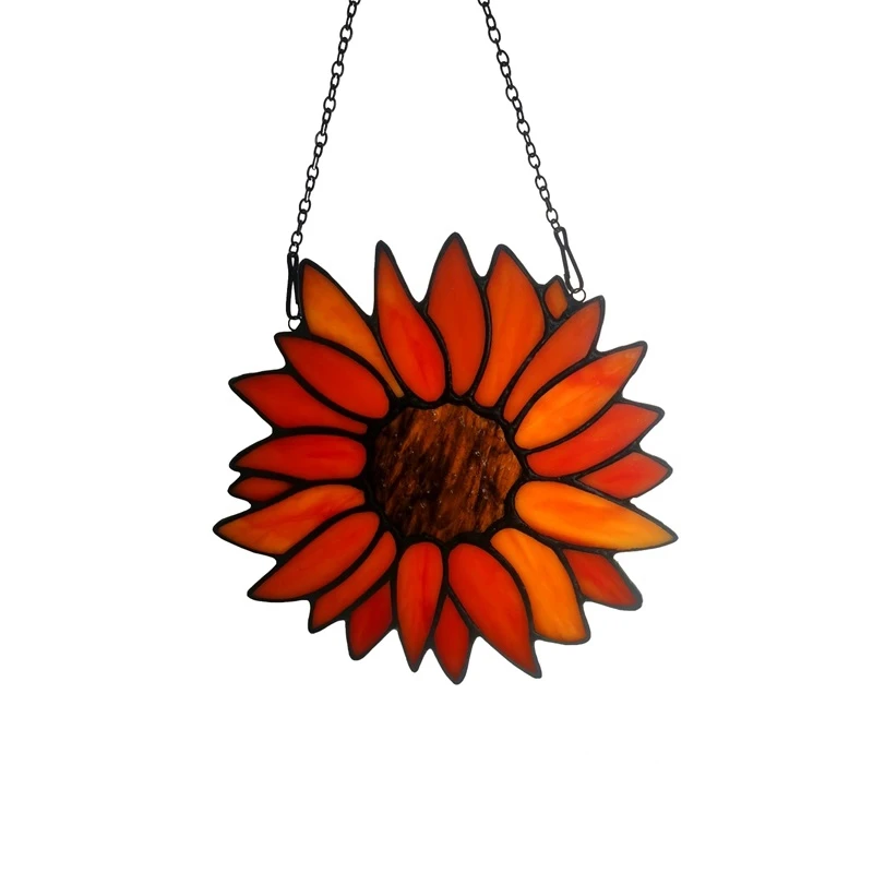 Витражное стекло в стиле Тиффани с подсолнухами искусственная панель для