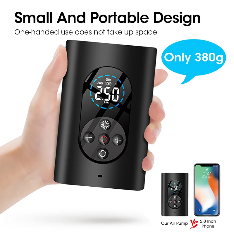 Preço 2021 Compressor De Ar Portátil Sem Fio Para Carro Inflador De Pneu Bomba De Ar 150psi Auto Bomba De Ar Elétrica Para Carro Bicicleta Bolas Motocicleta