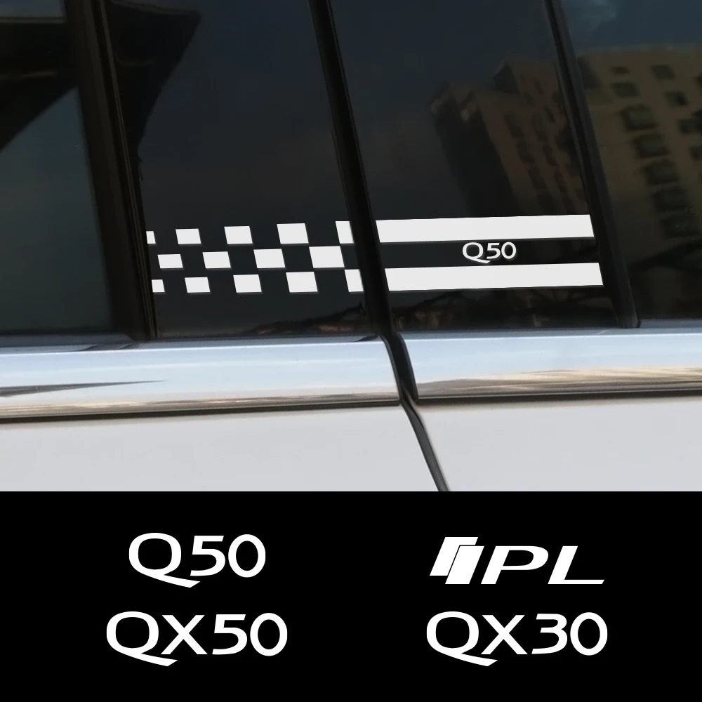 2 шт. автомобильные наклейки колонки для Infiniti Q50 Q30 Q60 Q70 IPL QX50 QX30 QX60 QX70 QX80|Наклейки на