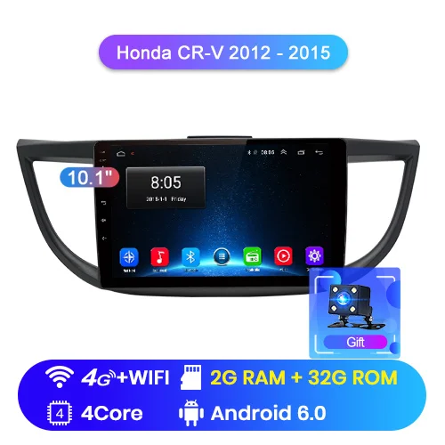 Junsun 4G+ 64G Android 9,0 для Honda CR-V CRV 2012 2013 Авто 2 din автомагнитола стерео плеер Bluetooth gps Нет 2din dvd - Цвет: WIFI-4G 2-32GB